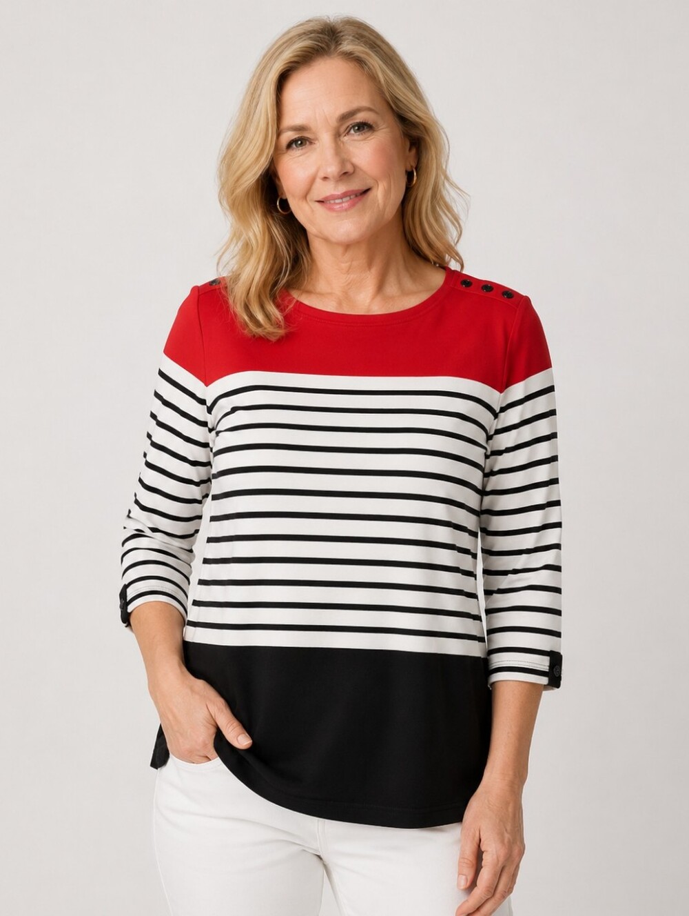 Karen Scott sport striped Top